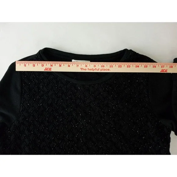 Coldwater Creek Womens Shirt M Black 3/4 Sleeve Pullover Sequin Blouse Top - Picture 8 of 12